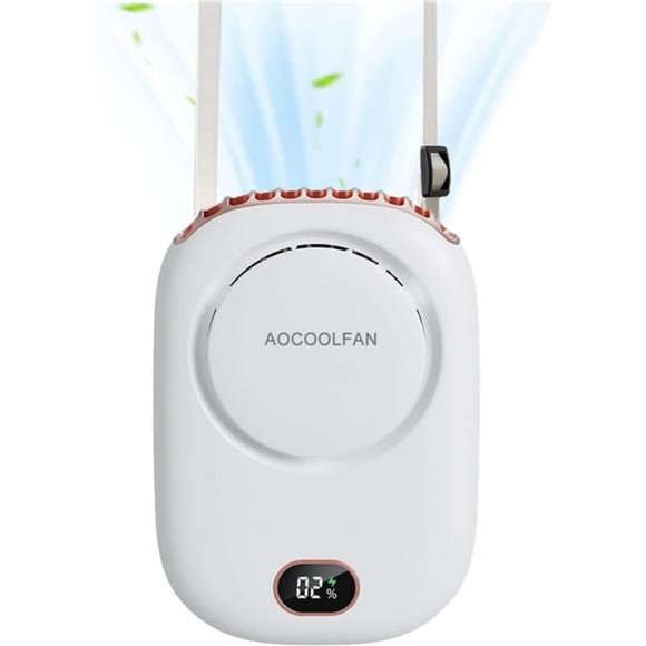 Portable Neck Fan, Mini Hanging Neck Fan with Adjustable Lanyard and Bracket - Picture 1 of 6
